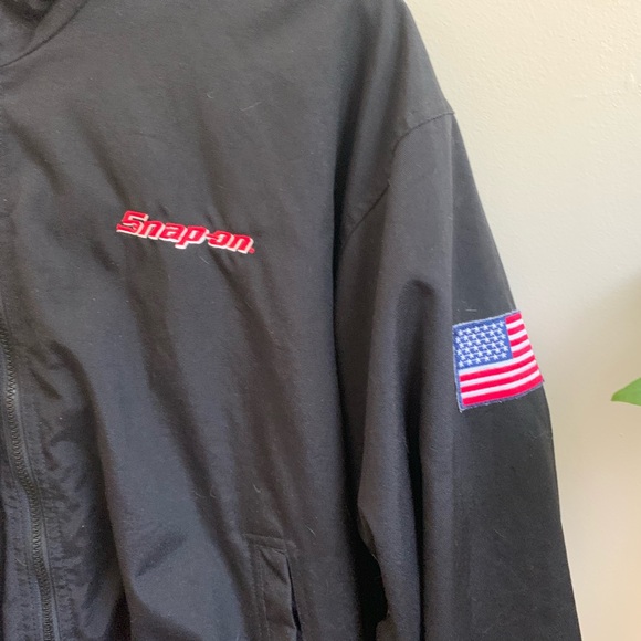 Mens Snap On American Flag Jacket L 